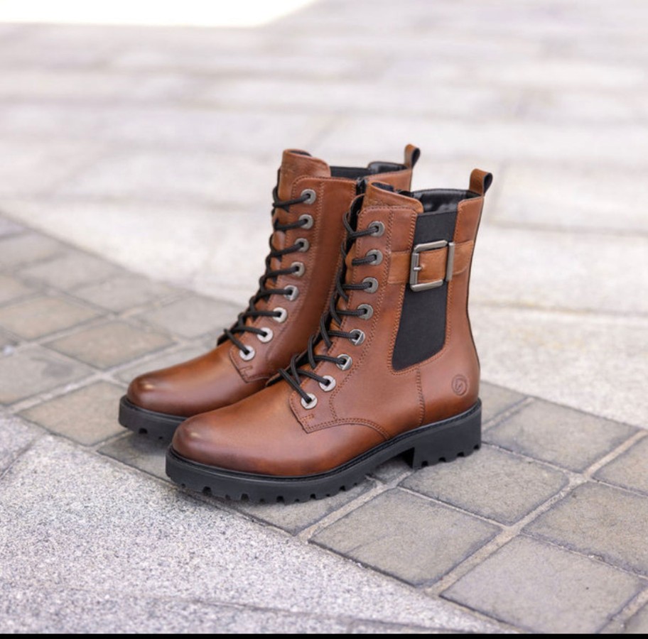 Footwear Remonte Ankle Boots | Remonte - D668 Chestnut Biker Boot