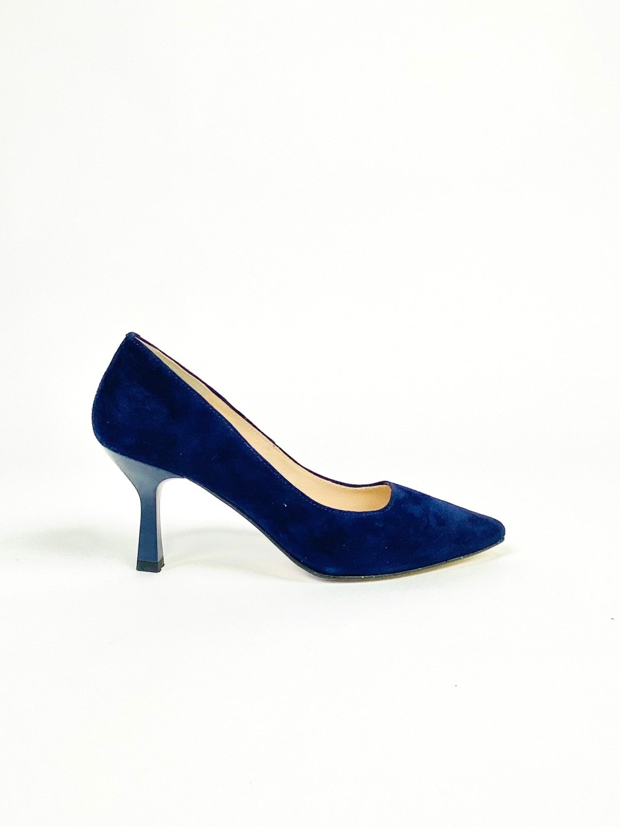 Footwear Rachel's | Rachel'S - Navy Suede Court Shoe