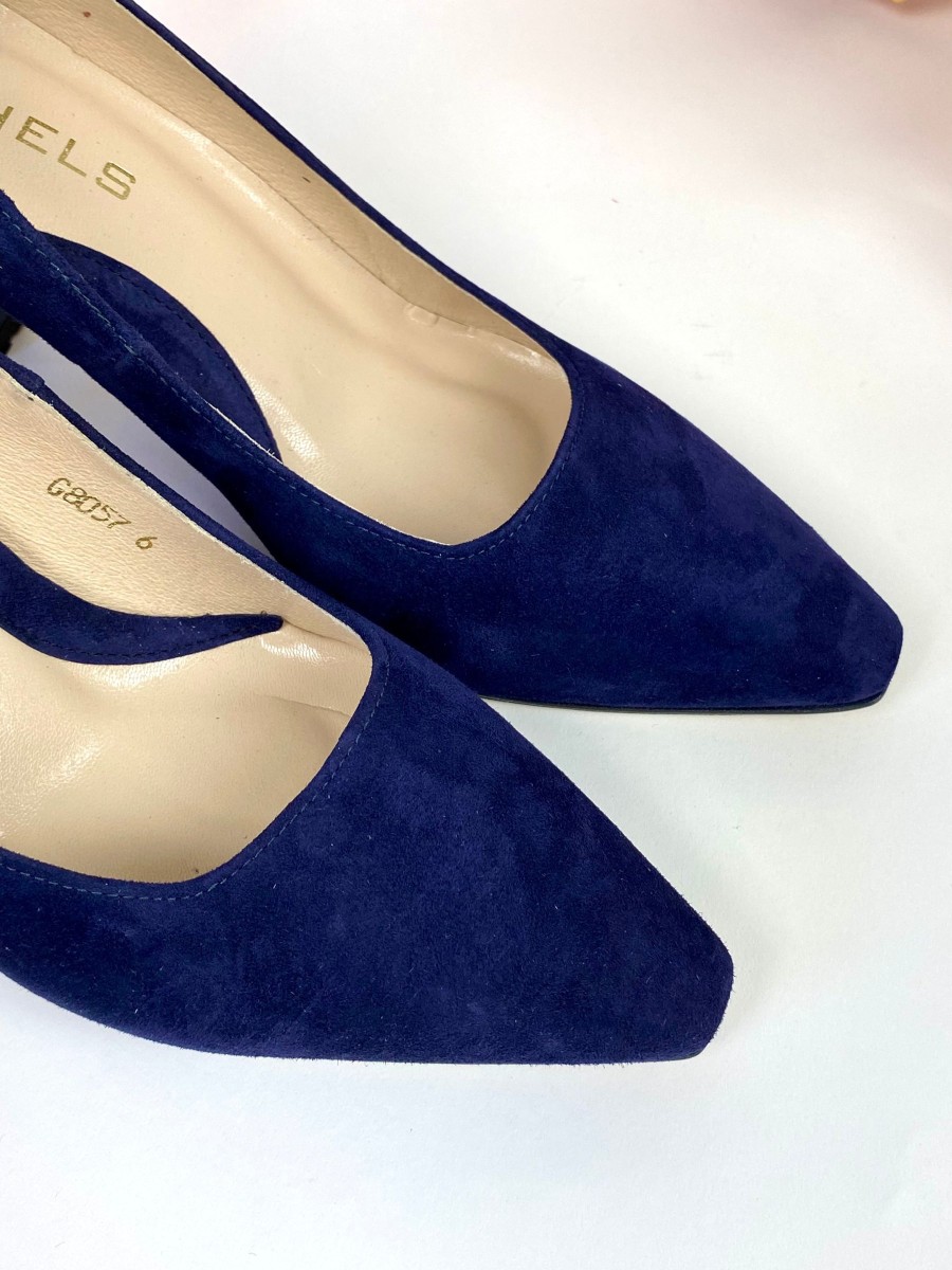 Footwear Rachel's | Rachel'S - Navy Suede Court Shoe