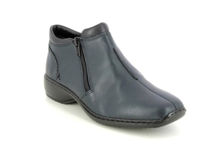 Footwear Murphys Shoes Wedge Boots | Rieker -Navy Double Zip Boot