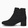 Footwear Tamaris Ankle Boots | Tamaris - 25374 Black Suede Buckle Ankle Boot