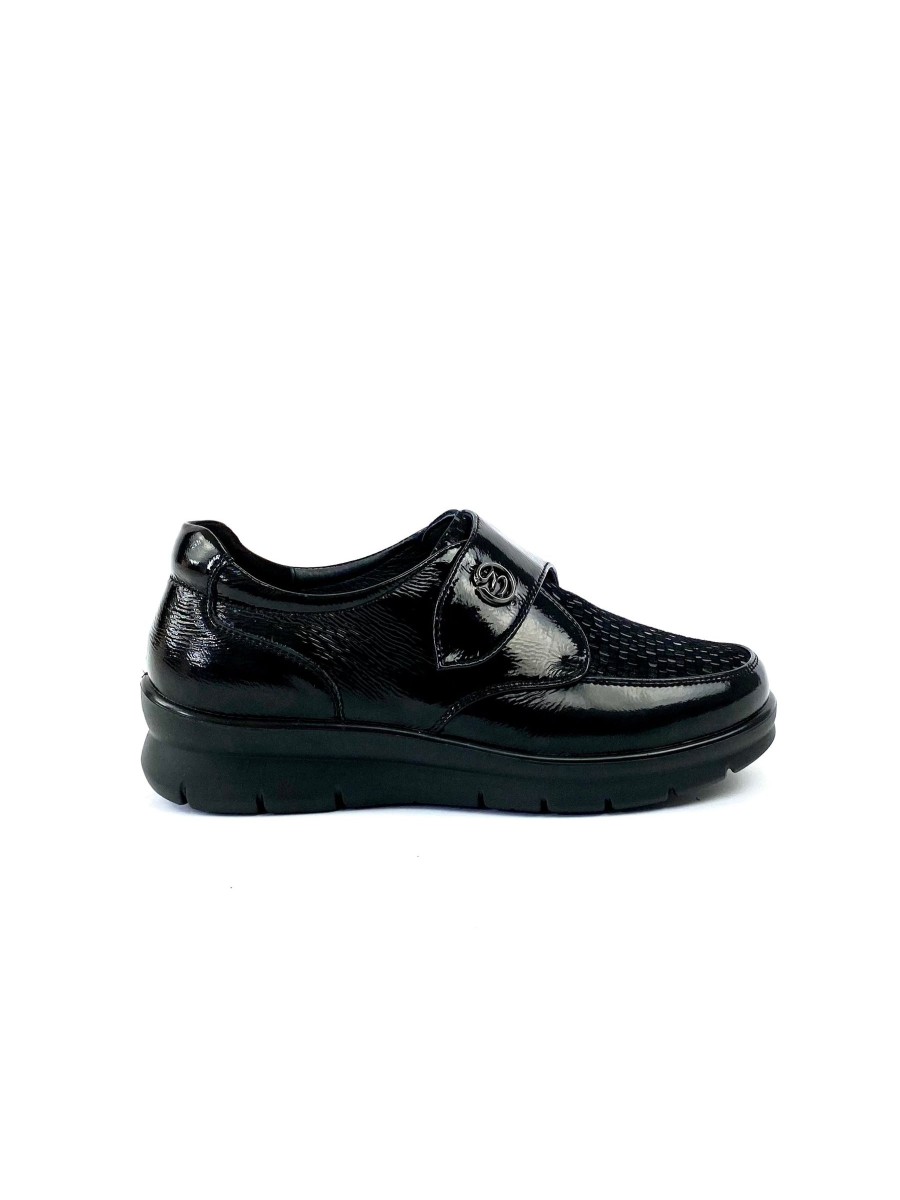 Footwear G Comfort | G Comfort - P-8261 Black Extra Wide Shimmer Velcro