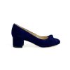 Footwear Rachel's | Rachel'S - Navy Suede Block Heel Court