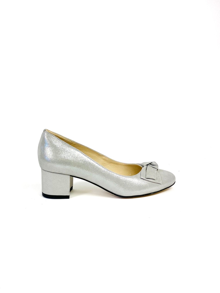 Footwear Rachel's | Rachel'S - Silver Bow Court Shoe