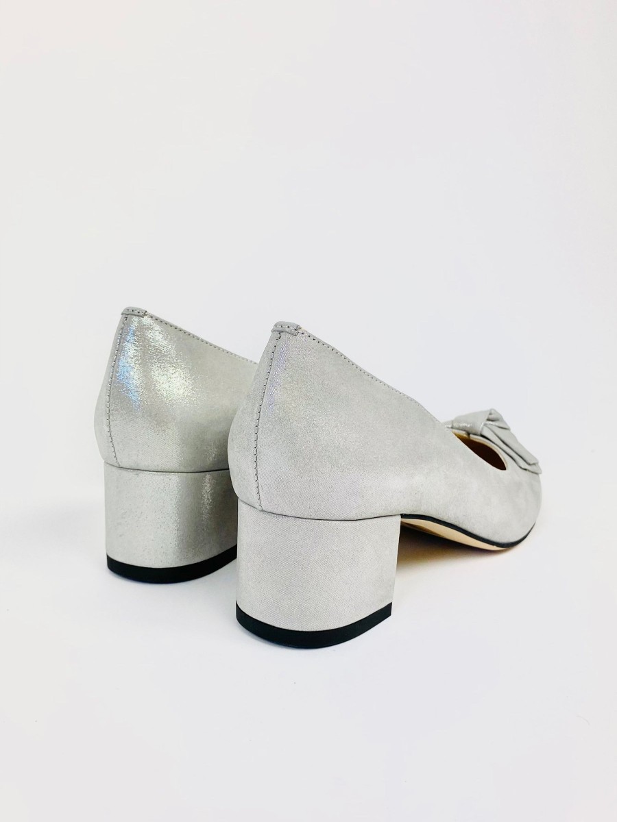 Footwear Rachel's | Rachel'S - Silver Bow Court Shoe