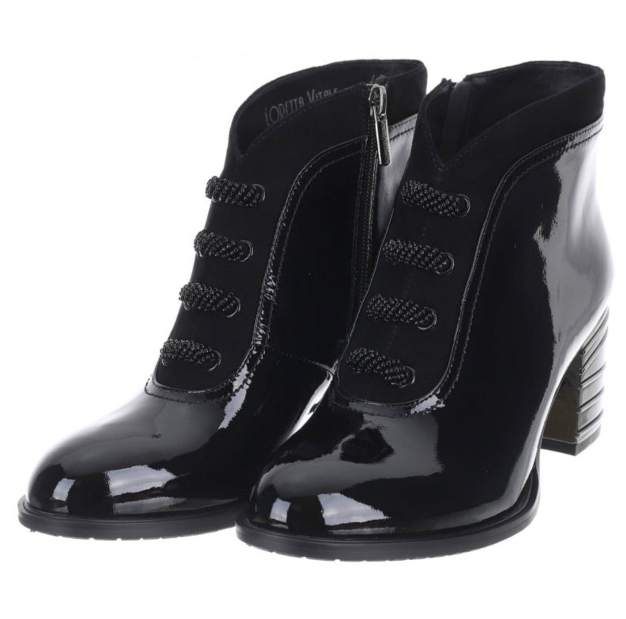 Footwear Loretta Vitale Ankle Boots | Loretta Vitale - M226 Black Patent Ankle Boot