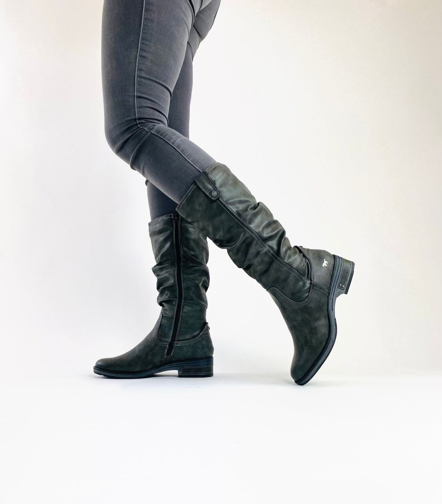 Footwear Mustang Knee High Boots | Mustang - Grey Knee High Boot