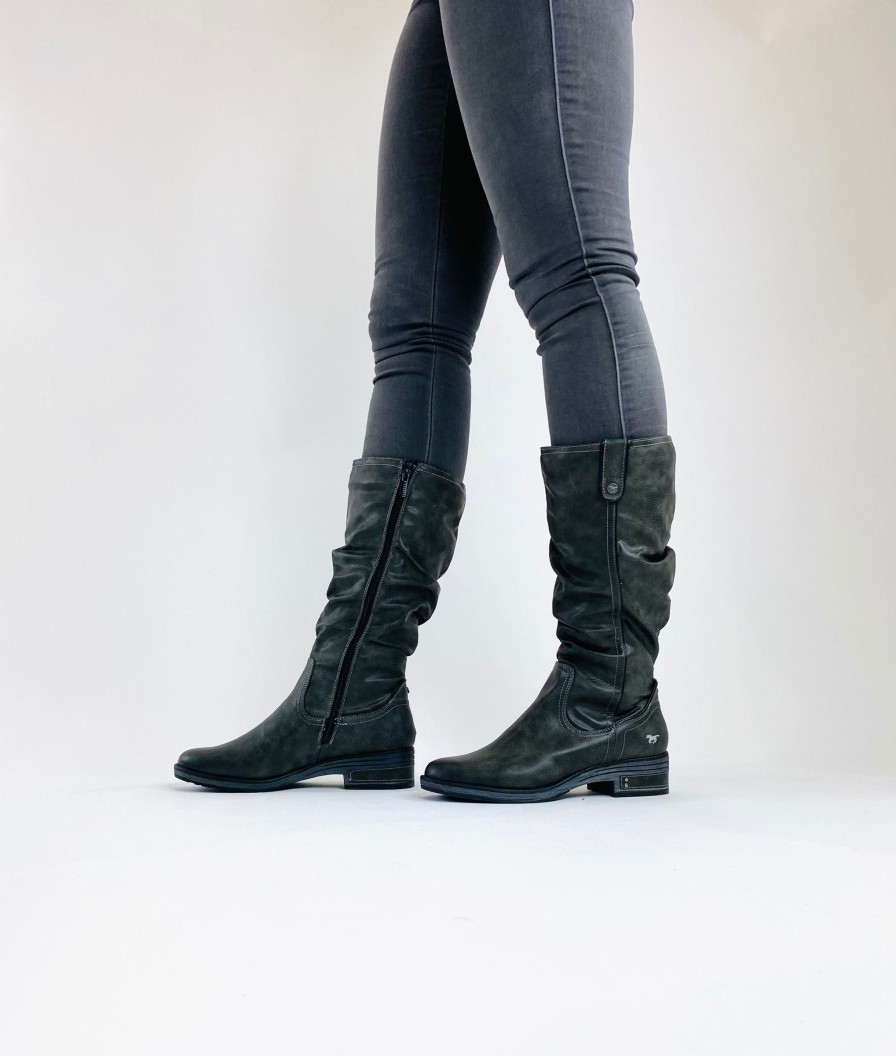 Footwear Mustang Knee High Boots | Mustang - Grey Knee High Boot