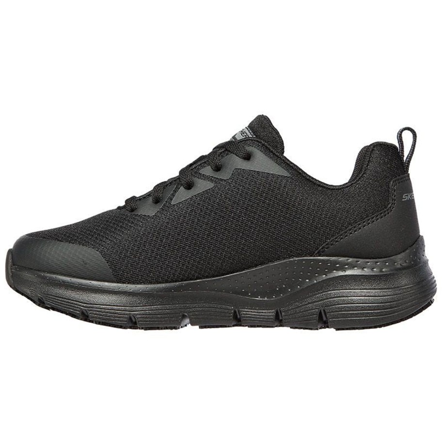 Footwear Skechers | Skechers - Black Work Arch Fit Trainers