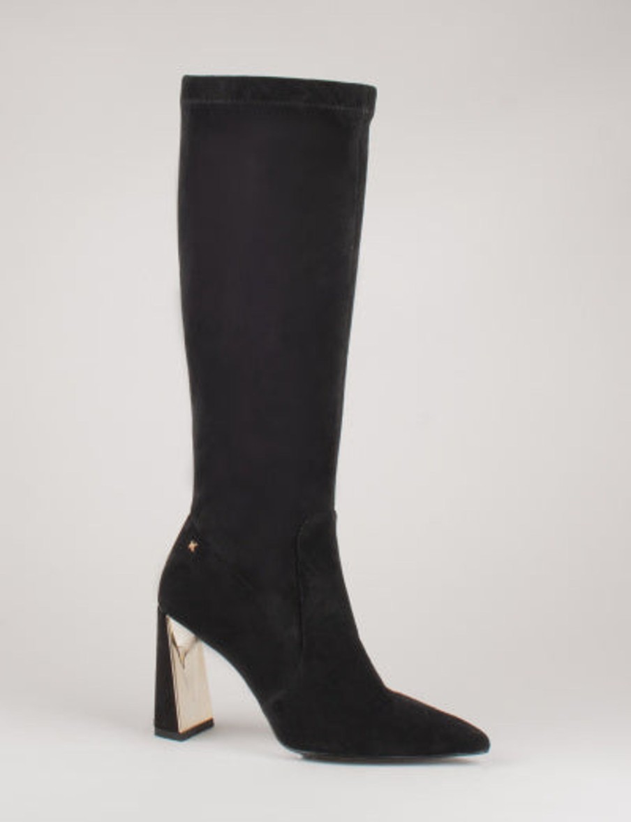 Footwear Kate Appleby | Kate Appleby - Fazeley Black Suede Look Knee High Boot