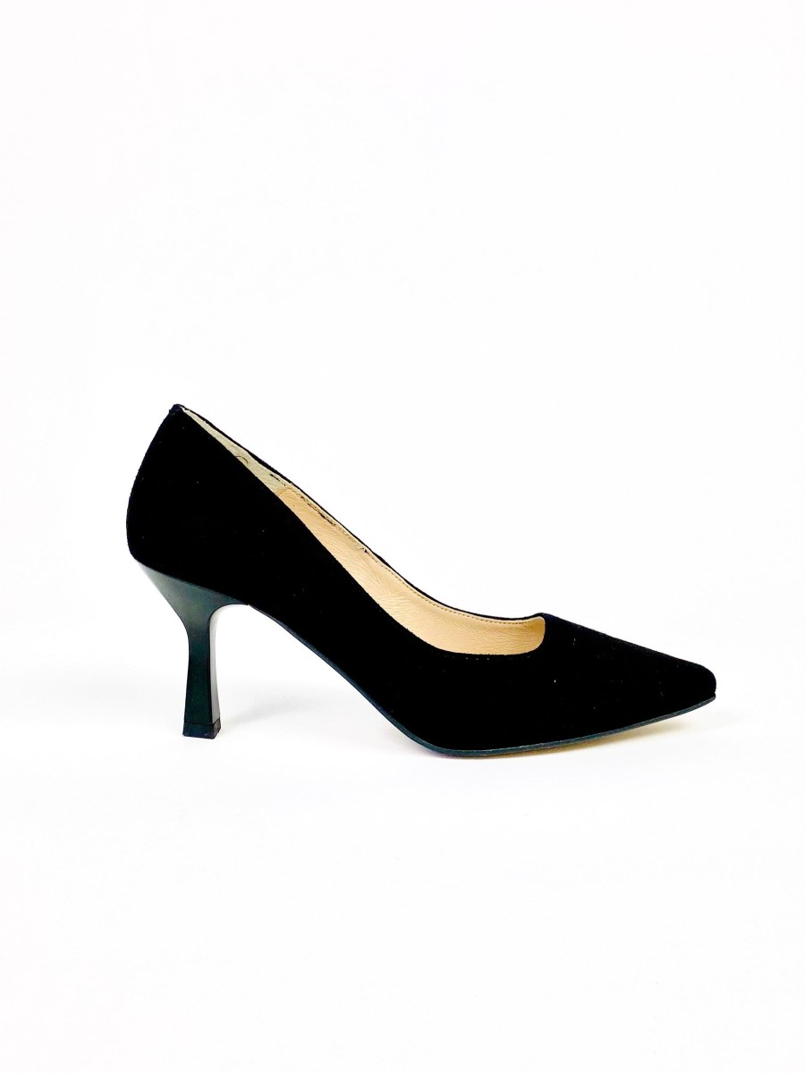 Footwear Rachel's | Rachel'S - Black Suede Court Shoe