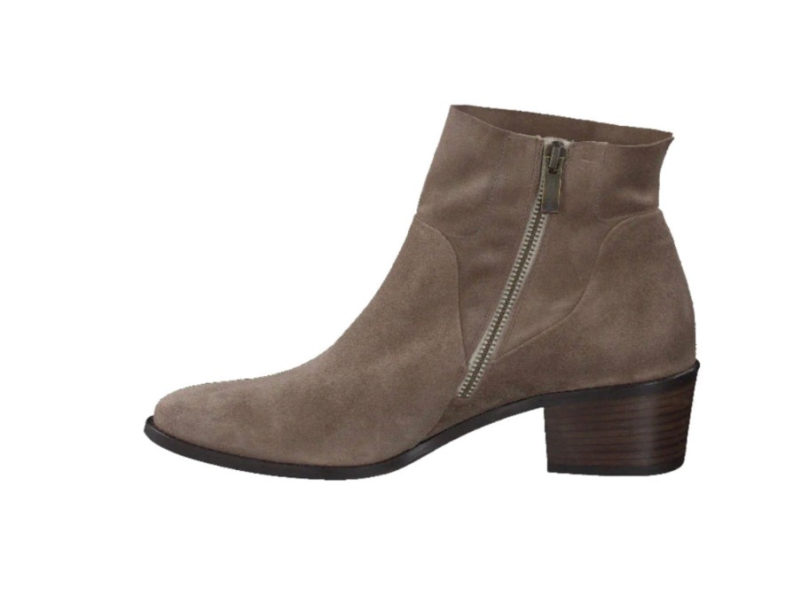 Footwear Paul Green Ankle Boots | Paul Green - 9025 Taupe Suede Ankle Boot