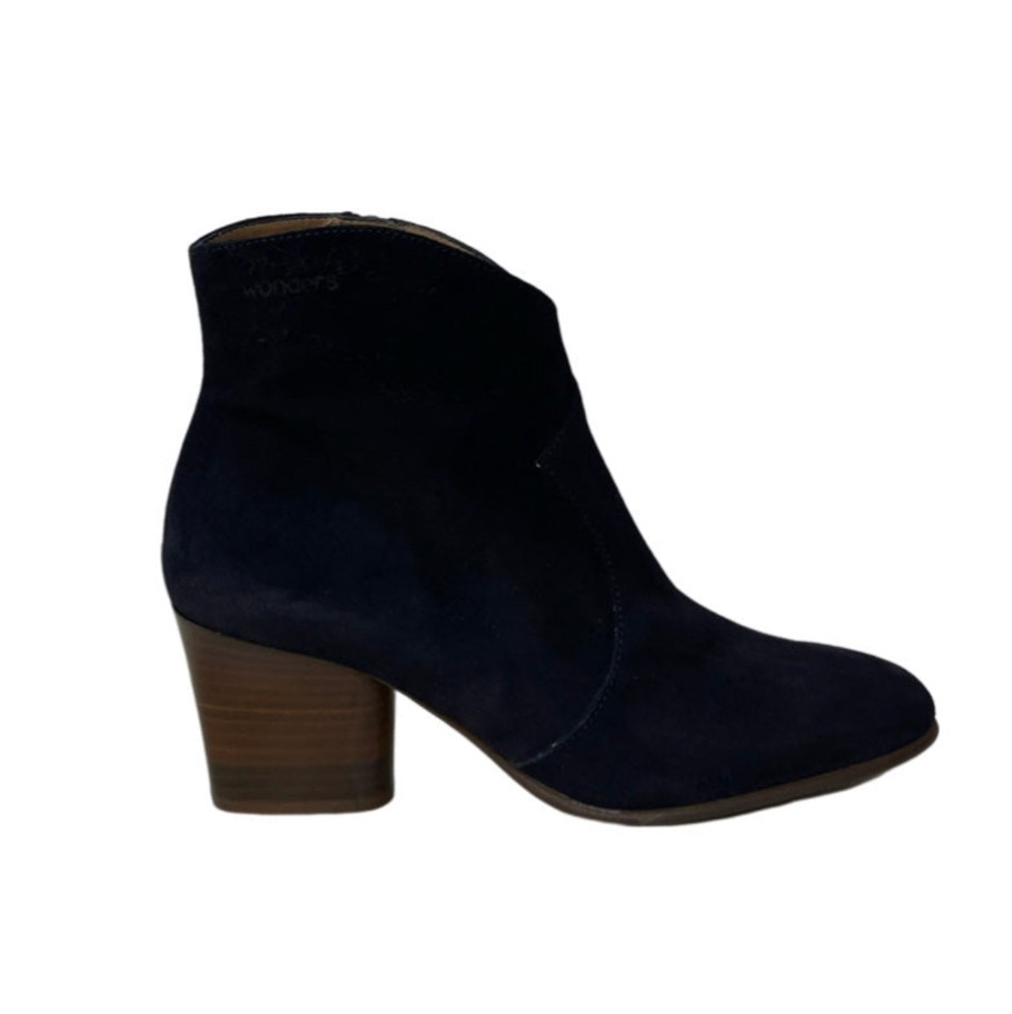 Footwear Wonders Ankle Boots | Wonders - I-8912 Navy Cowboy Boot