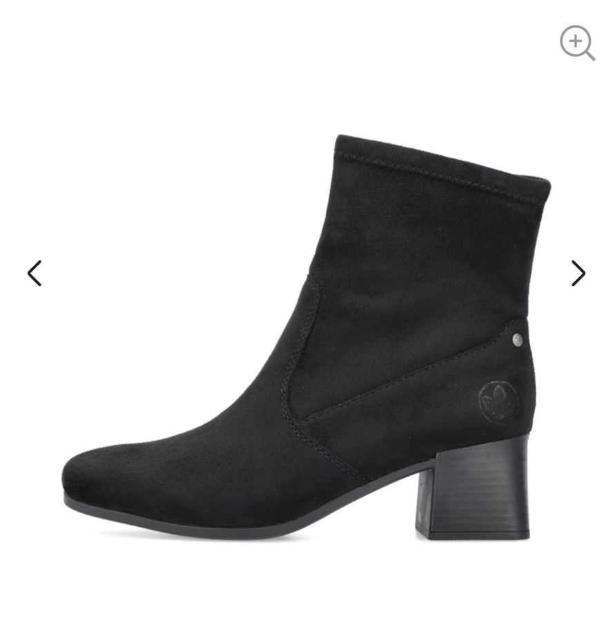 Footwear Rieker Ankle Boots | Rieker - 70971 Black Suede Ankle Boot