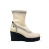 Footwear Jose Saenz Wedge Boots | Jose Saenz - 7226 Cream Wedge Sock Boot