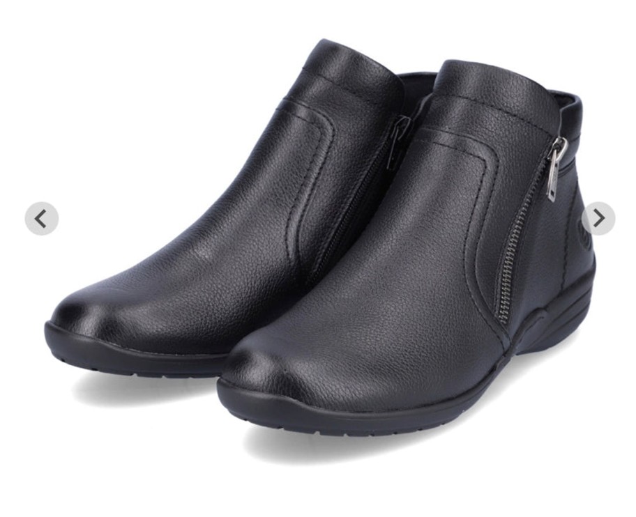 Footwear Remonte | Remonte - Black Double Zip Boot