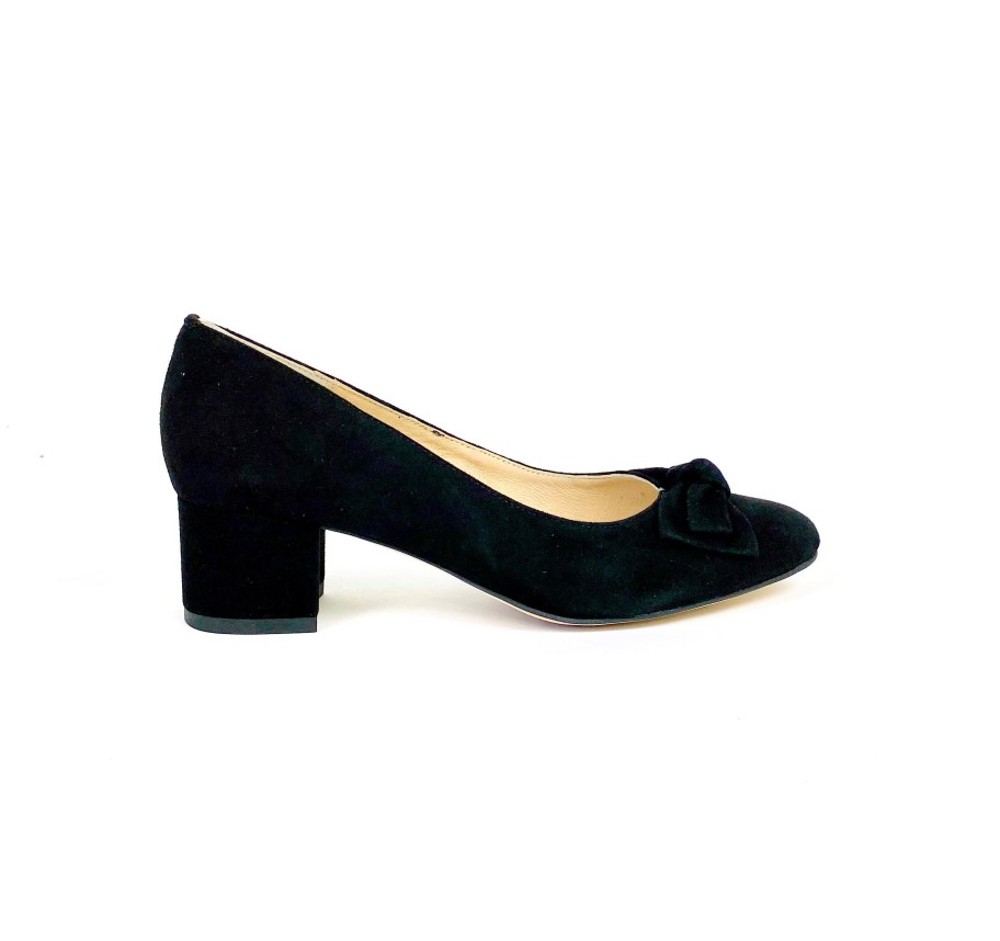 Footwear Rachel's | Rachels - Black Bow Court Shoe