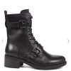 Footwear Regarde Le Ciel Ankle Boots | Regarde Le Ciel - Emily 28 Black 2 Buckle Biker Boot