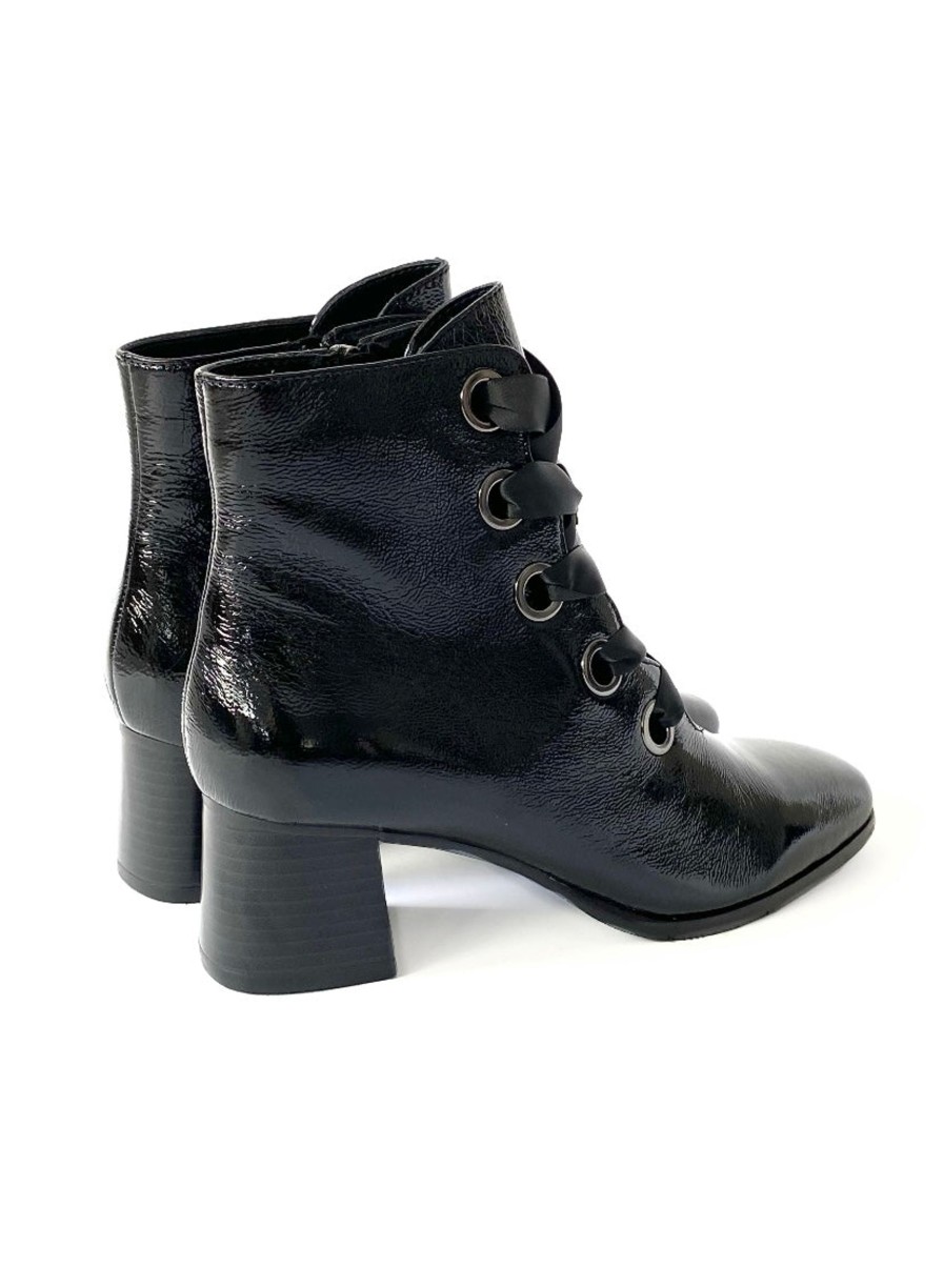 Footwear Regarde Le Ciel | Regarde Le Ciel - Ines-65 Black Ribbon Heeled Boot