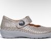 Footwear G Comfort | G Comfort: Gold Snake Velcro Shoe