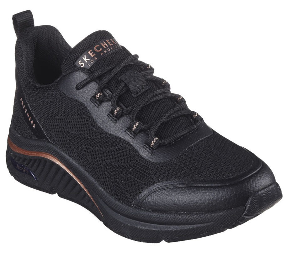 Footwear Skechers | Skechers - 155567 Black And Rose Gold Arch Fit