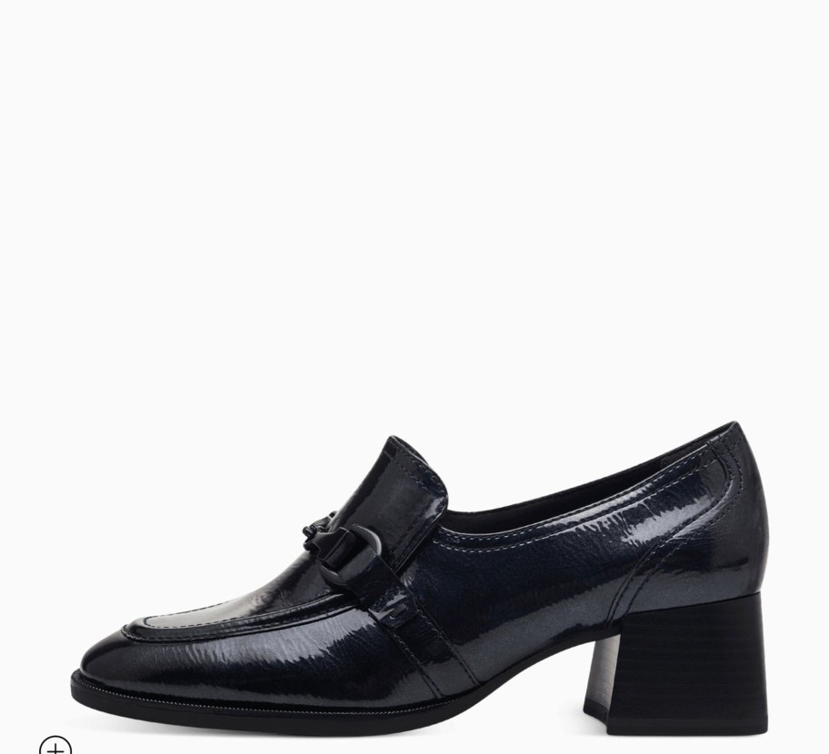 Footwear Tamaris | Tamaris - 24434 Navy Patent Loafer