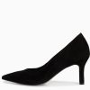 Footwear Tamaris | Tamaris - 22434 Black Suede Kitten Heel Court