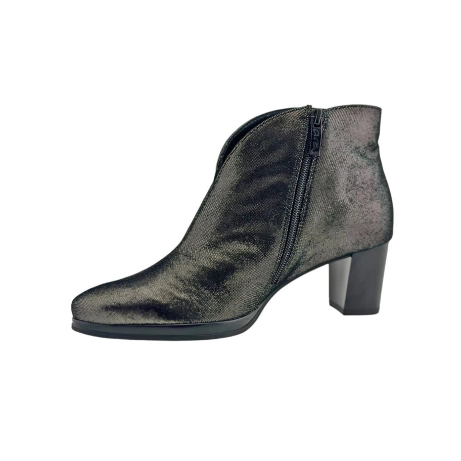 Footwear Ara Shoe Boots | Ara - 23400 Black Shimmer V Ankle Boot