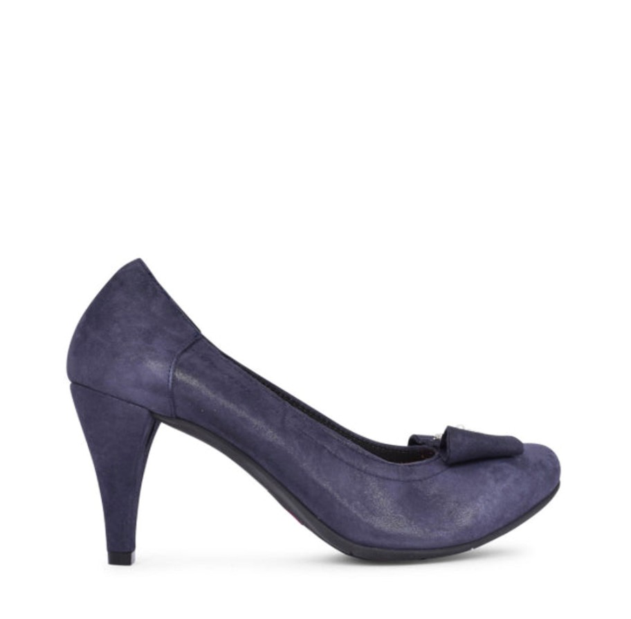 Footwear Le Babe | Le Babe - 1355 Navy Med Heel Court Shoe