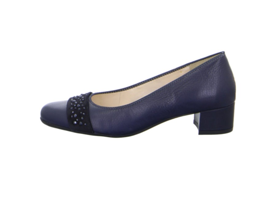 Footwear Ara | Ara - 35813 Navy Court Shoe Extra Wide