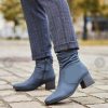 Footwear Rieker Ankle Boots | Rieker - 70972 Navy Ankle Boot With A Med Heel