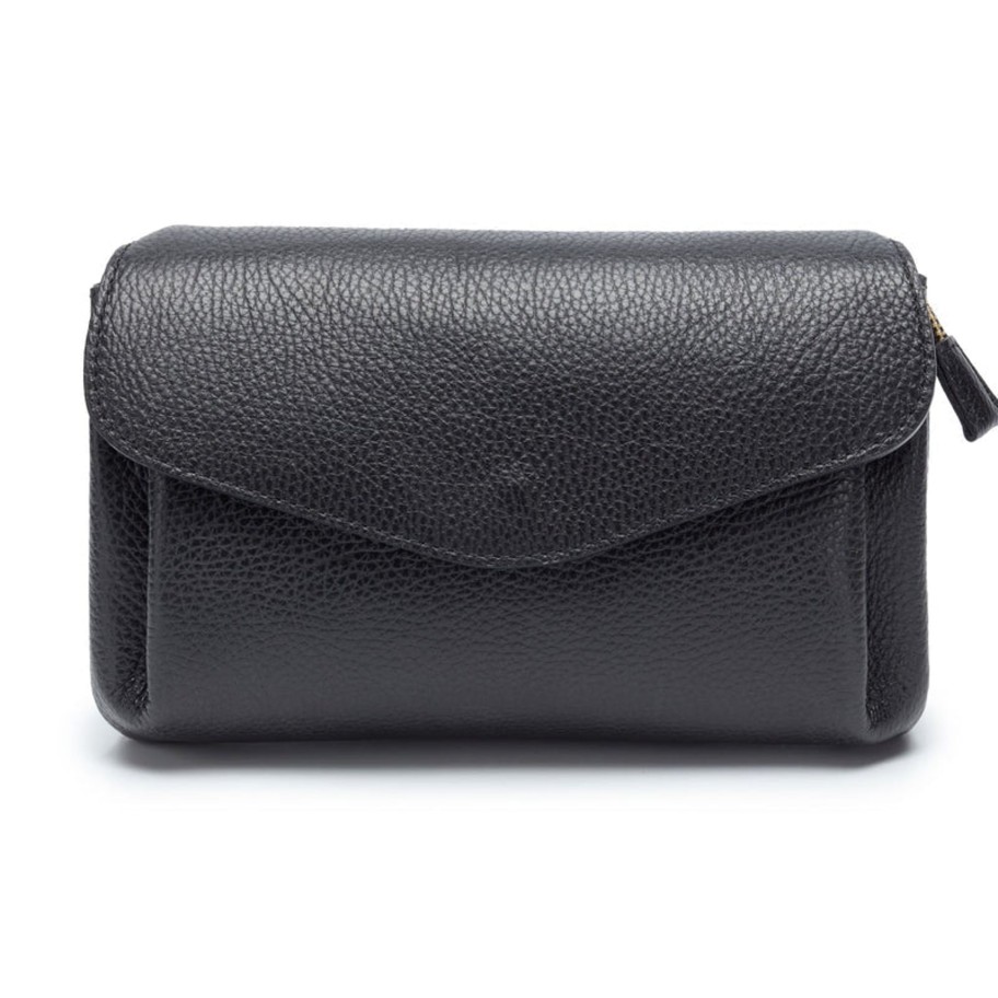 Bags Elie Beaumont | Elie Beaumont - Ebb5009 Black Envelope Leather Crossbody Bag