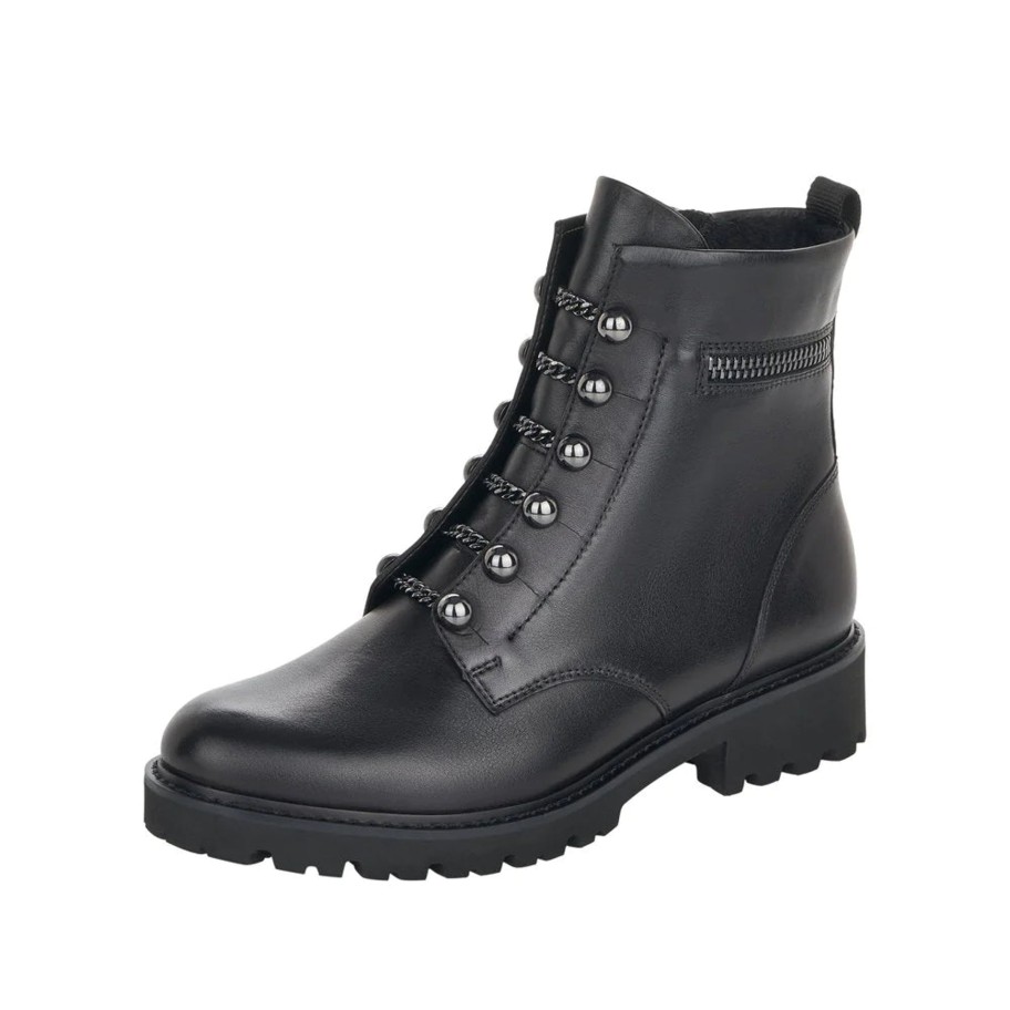 Footwear Remonte Ankle Boots | Remonte - D8670 Black Stud Boot