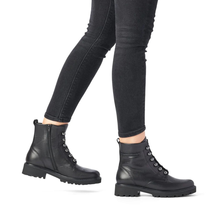 Footwear Remonte Ankle Boots | Remonte - D8670 Black Stud Boot