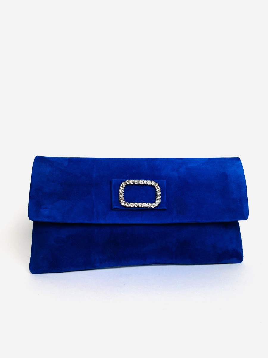 Bags Le Babe | Le Babe - Bomilly Blue Diamonte Clutch