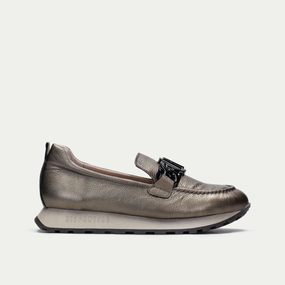 Footwear Hispanitas | Hispanitas - H1233134 Pewter Leather Loafer