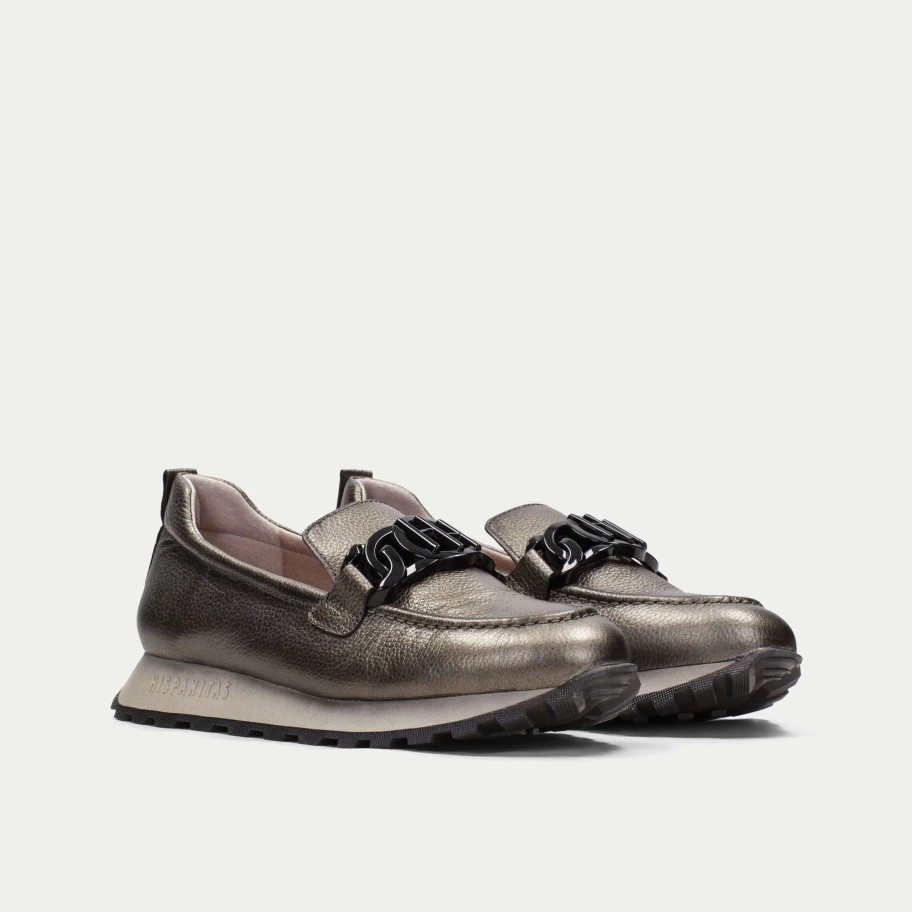 Footwear Hispanitas | Hispanitas - H1233134 Pewter Leather Loafer