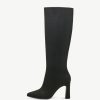 Footwear Tamaris Knee High Boots | Tamaris - 25533 Black Suede Block Heel Boot