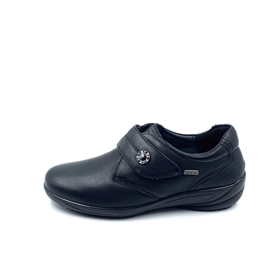 Footwear G Comfort | G Comfort - 799-4 Black Leather Waterproof Velcro Shoe