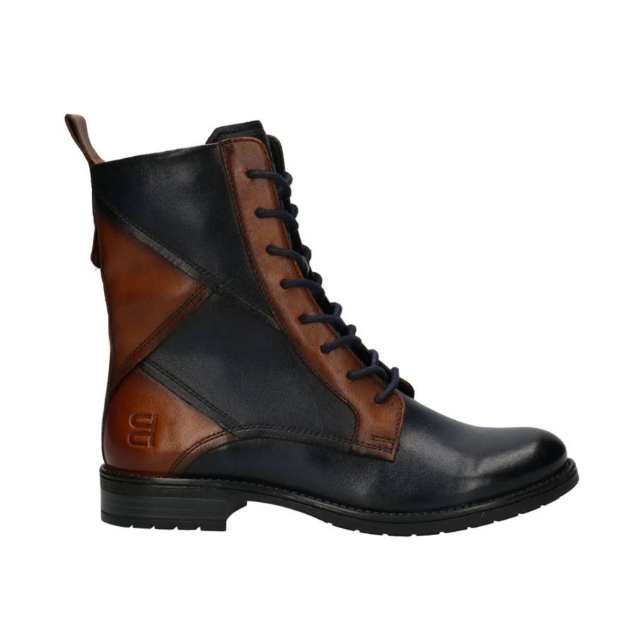 Footwear Bagatt Ankle Boots | Bagatt - Afs37 Tan And Navy Biker Boot