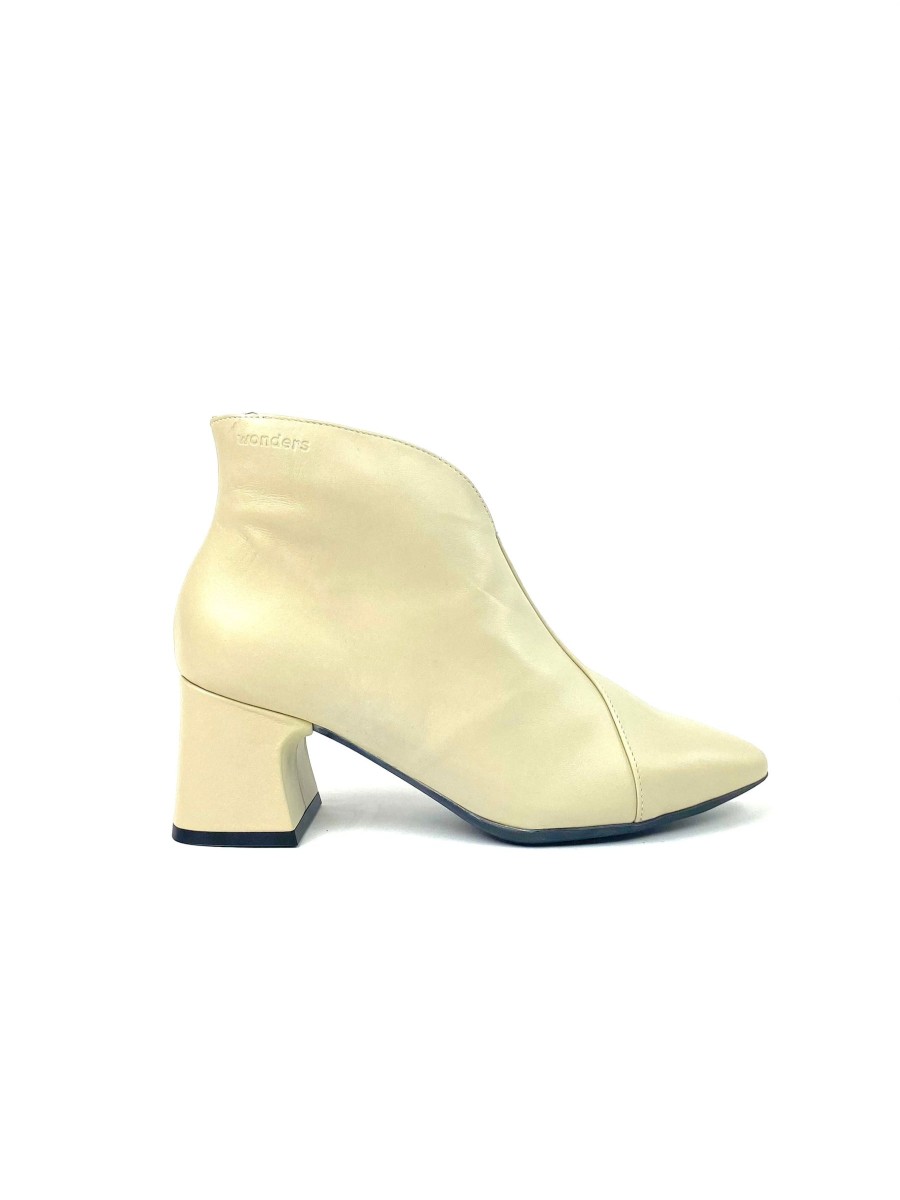 Footwear Wonders Ankle Boots | Wonders - I-9013 Cream Ankle Boot