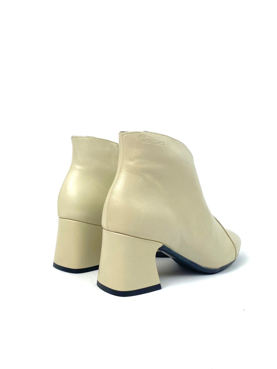 Footwear Wonders Ankle Boots | Wonders - I-9013 Cream Ankle Boot