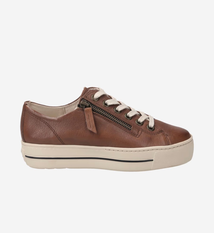 Footwear Paul Green | Paul Green - 5006 Tan Zip Trainer