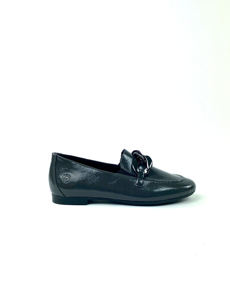 Footwear Remonte | Remonte- D0K00-45 Grey Patent Loafer