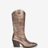 Footwear NeroGiardini Knee High Boots | Nerogiardini - E409795D Metallic Med Calf Cowboy Boot