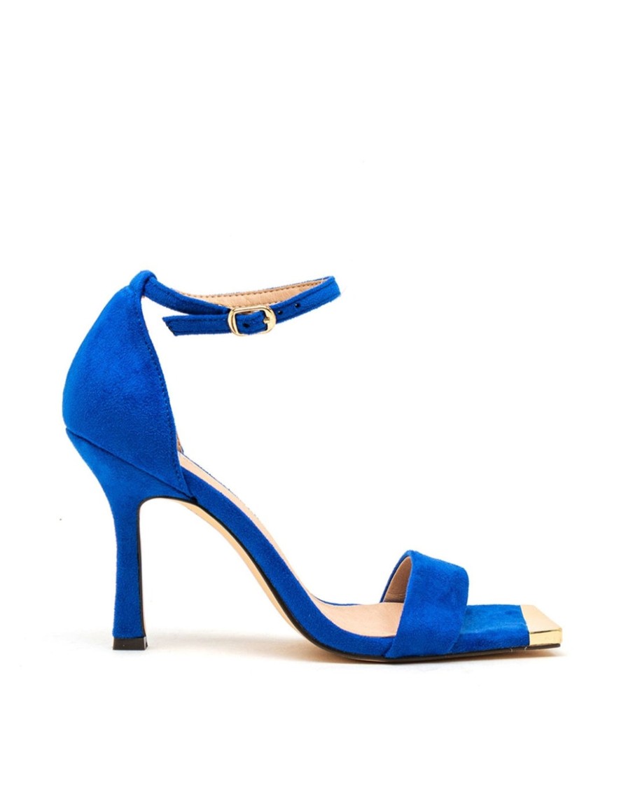 Footwear Menbur | Menbur - Cobalt Blue Gold Toe Sandal