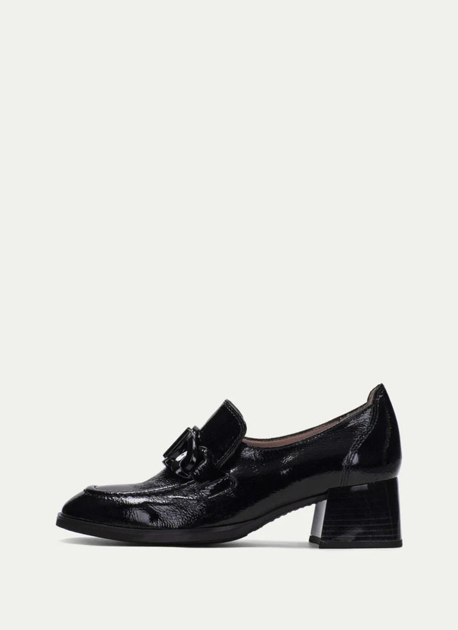 Footwear Hispanitas | Hispanitas - H1232992 Black Patent Block Heel Loafer