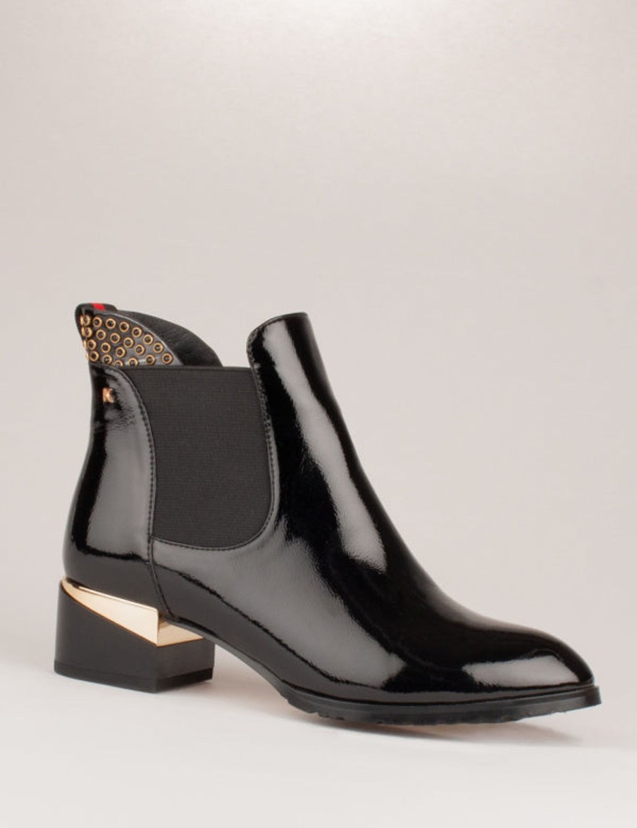 Footwear Kate Appleby Ankle Boots | Kate Appleby - Acle Black Patent Ankle Boot