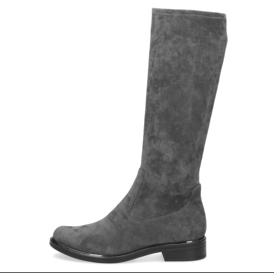 Footwear Murphys Shoes Knee High Boots | Caprice - 25512 Grey Stretch Knee High Boot