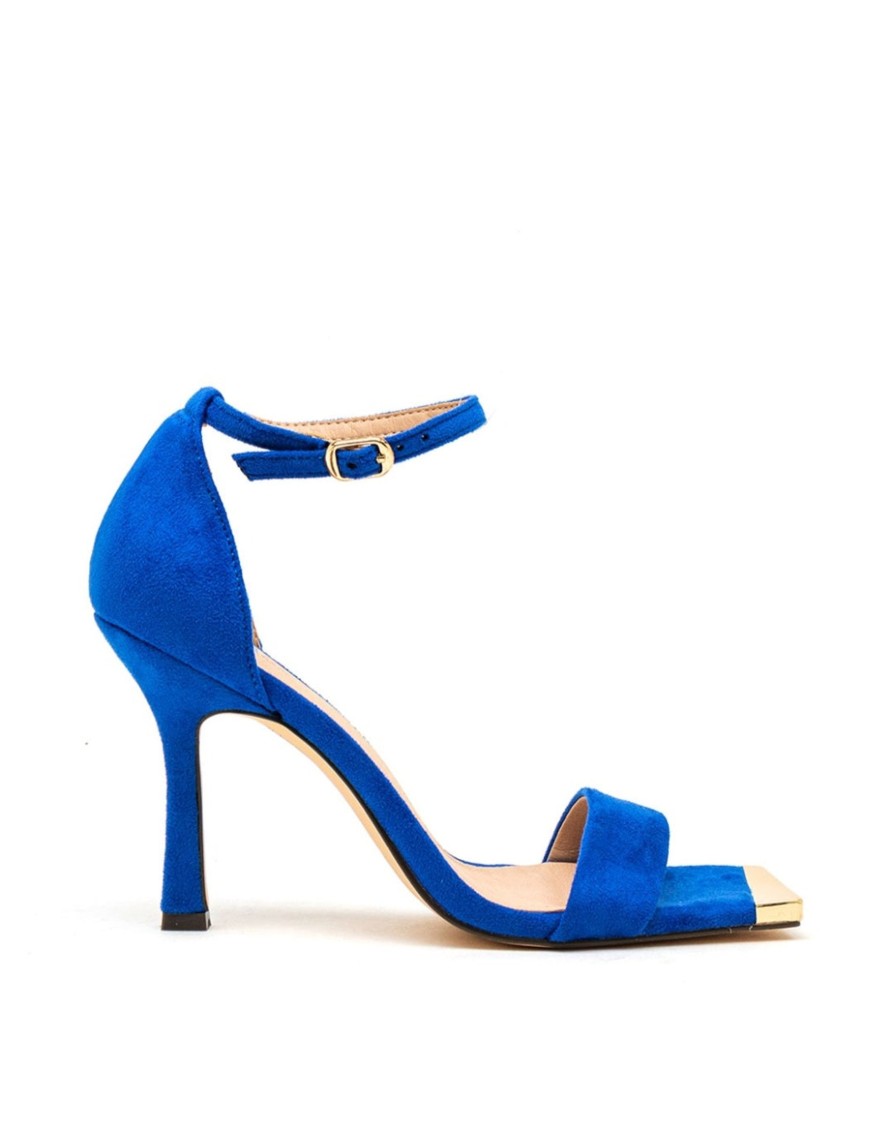 Footwear Menbur | Menbur - Cobalt Blue Gold Toe Sandal